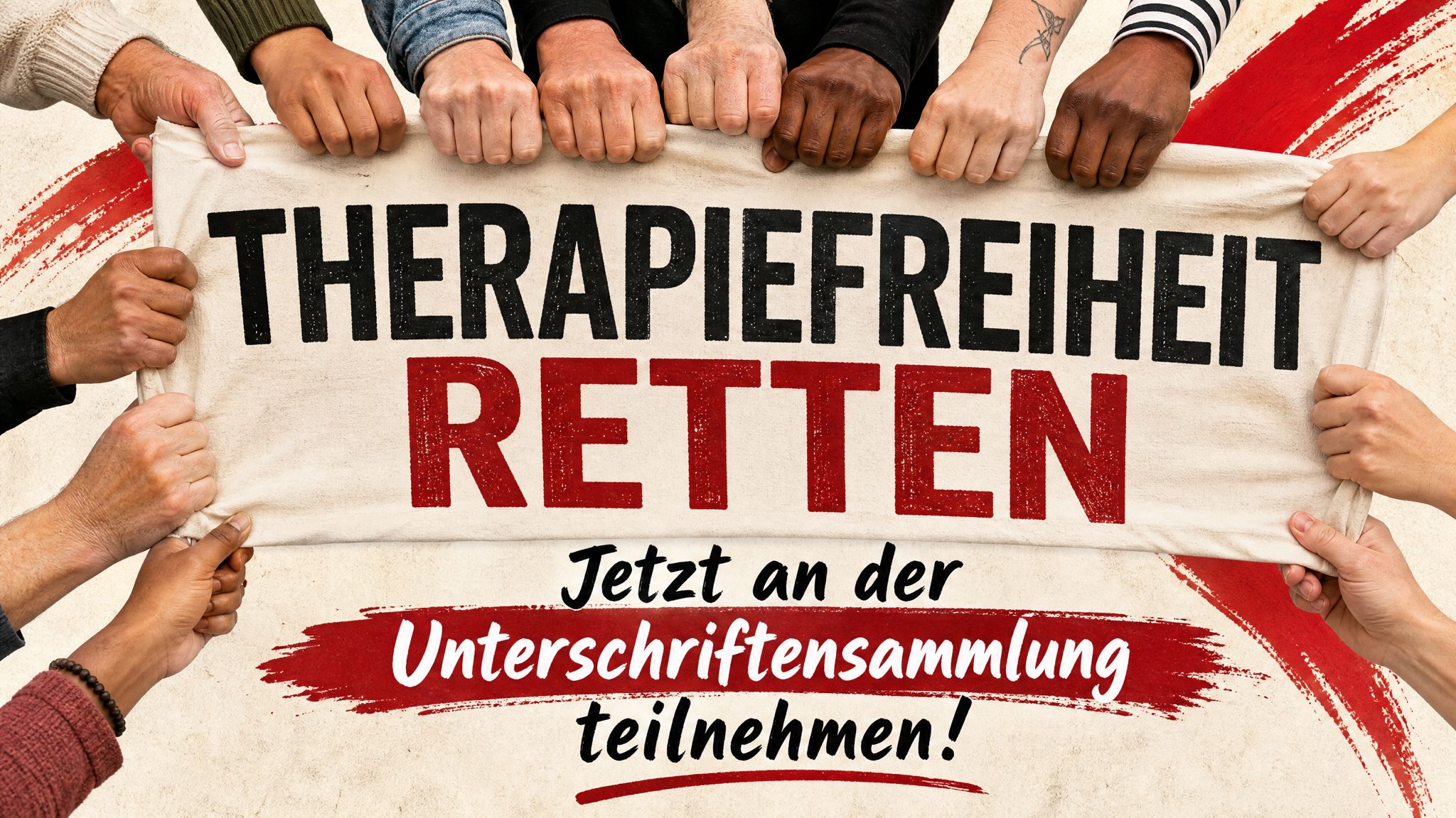 Therapiefreiheit retten - Jetzt an der Unterschriftensammlung teilnehmen